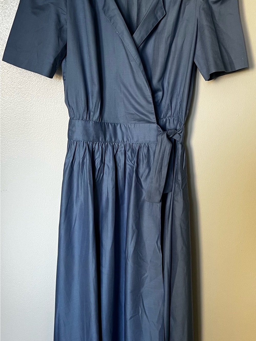 1980’s Vintage Diane Von Furstenberg Cornflower Blue Wrap Midi Dress 100% Cotton